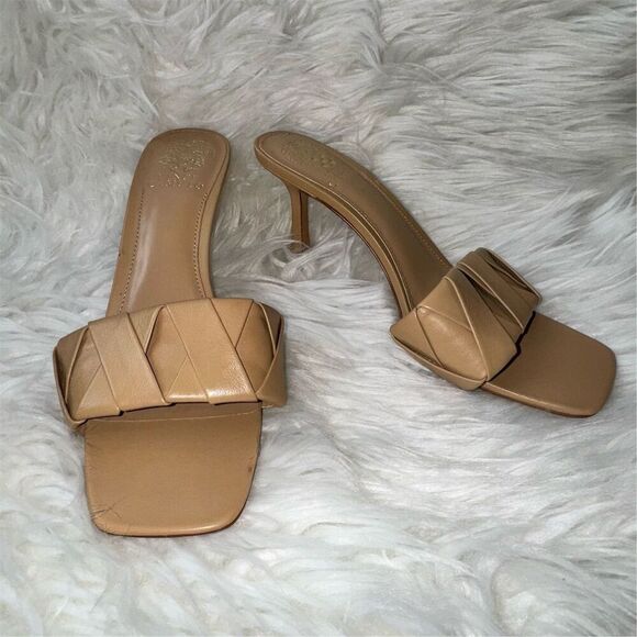 Vince Camuto Women's Endonta Tan Open Toe Mule Slip on Heel Size 9 - Picture 1 of 10